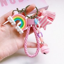 인형키링 큐티 나무 가방 굿즈 제작 캐릭터 열쇠 키홀더 고리 가죽, Pink1