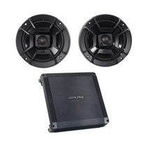 알파인 BBX-T600 300w 2채널 자동차 앰프 앰프+(2) 6.5인치 폴크 오디오 스피커120105