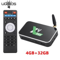 TV수신기 지상파안테나 공중파안테나 공청안테나 Ugoos-X4 프로 플러스 큐브 안드로이드 박스 S905X4 DDR4 4G 32GB 와이파이 1000M S905X3 독소 1 9., 영국 플러그, 01 X4 PRO