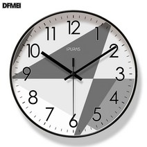 DFMEI 괘종시계 거실시계 심플 시계 괘종시계 무음소초 석영시계, 【초무음-블루심벨】6376-B 블랙박스, 12인치