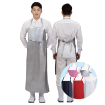 포시스 국내산 PU양면 방수 목걸이 H형 앞치마, 목걸이형 (특중), 레드