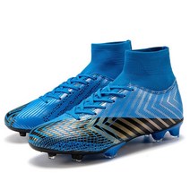 인조잔디축구화 풋살화 발볼넓은풋살화 성인풋살화 축구화 남자를위한 패션 블루 tfag 축구화 전문 높은 스포츠 신발 남자 통기성 축구 부츠 남자 훈련 신발