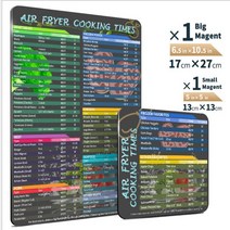 스마트 온도컨트롤러Air Fryer Magnetic Cheat Reusable Resistant Cook Times Practical Kitchen Guide, 02 Pressure Cooker