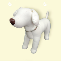 반려동물 강아지 목걸이 커브 체인 고양이 선물, 실버(미지움)