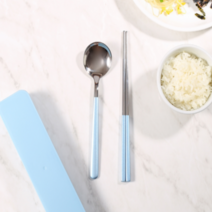 무소음수저통 휴대용 수저세트함 초등학교 성인 도시락 스텐 젓가락 케이스 3색, 핑크