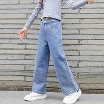 마더라이크 아동복 주니어 뒷밴딩 데님 통바지 청 팬츠 의류 2923