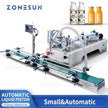 ZONESUN 자동 액체 충전 기계 데스크탑 병 음료 화장품 필러 컨베이어 포함 주스 우유 생산, 5-100ml_220V