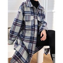 senyan 오버핏 고급지게 모직 체크 롱남방 셔츠+사은품 증정