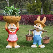 토끼 모형 조경 정원 장식 화단 야외 별장 인테리어 귀여운 장식품 조형물 마당꾸미기 소품, 18018-2