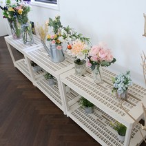 크라운 라탄 화분 정리대 플라스틱 받침대 진열대 다육이 베란다 다용도 선반, 5단선반, 블랙