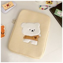 DFMEI 곰돌이 노란색 아이패드 노트북 태블릿 파우치 캐릭터 파우치, 21 x 28 cm