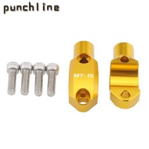 MT-15 XJR1300 TDM 900 BWS125 SMX155 마스터 실린더 고정 미러 마운트 22mm 핸들 바 포지티브 및 네거티브 스레드, Gold logo MT-15