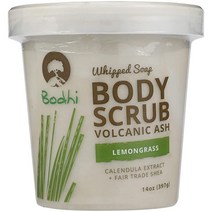 BODHI HANDMADE SOAP 아몬드 허니 화산 애쉬 휘핑 비누 바디 스크럽 396.9g 14온스 USA 미국, Lemongrass