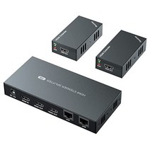 HDMI Extender 스플리터 1x2 1080P@60Hz 오버 캣 5E/6/7 이더넷 케이블 50m(165ft) 지원 2 루프아웃 EDID 복사 POC 기능(1/2 출력), 1x2 1080P 164ft