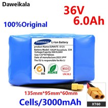 Daweikala 오리지널 충전식 리튬 이온 배터리 팩 전기 셀프 밸런싱 스쿠터 호버보드 외발자전거용 36V 6000mAh, 2.2pcs