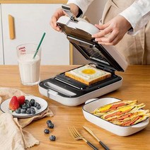 TAE WOL 와플메이커 3 in 1(분리형) 와플기 간식 제조기 돼지코드무료, 하얀색 와풀기 +샌드위치판+와풀판+계란케이크판