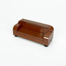 중국레고 호환 도시 MOC 빌딩 블록 벽돌 부품 하우스 가구 주방 액세서리 키트 DIY 장난감 침대 소파 피아, 01 1big-sofa-brown