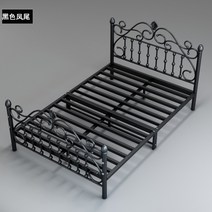 철제침대프레임 철재침대 유럽풍 조립식 공주 엔틱, 블랙A