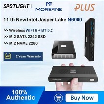 미니피씨 미니컴퓨터 미니PC MOREFINE-M6 미니 PC 11 세대 인텔 N10 2.9GHz 윈도우 DDR 4 2933MHz NVMe SSD 포켓 컴퓨터 HDMI 2.0 4K, CHINA, N5105 + 미국, 8GB DDR4 No Storage
