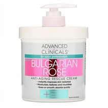 Advanced Clinicals 어드밴스드 클리니컬스 불가리안 로즈 안티에이징 레스큐 크림 Rescue Cream 454g, 1개