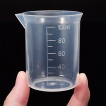 주방계량저울 측량저울 디지털저울 투명 플라스틱 측정 컵 100ml 실험실 화학 손잡이 없는 주방 바 용품, 한개옵션2, 01 100ml, 02 2PCS
