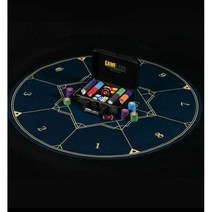 포커 매트 게임 매트 홀덤 펍 테이블 보 블랙잭 매트, 직경1.4m두께2mm8인용진한파란색테이블매트