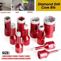6mm-68mm 다이아몬드 진공 납땜 건식 드릴링 코어 비트 M14 스레드 크라운 도자기 세라믹 타일 드릴 비트 화강암 대리석 구멍 톱, 68mm, 일주, 빨간