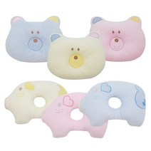 신생아 짱구베개 목쿠션 출산용품 낮잠베개, 베비베어/핑크