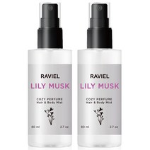 RAVIEL 코지 퍼퓸 헤어 & 바디 미스트 릴리머스크향, 80ml, 2개