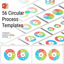 원형 프로세스 Infographic 일 타임 라인 사이트 맵 파워 포인트 템플릿 PPT, 한개옵션0