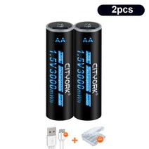 휴대용 무선 보조 AA USB 충전식 리튬 이온 배터리 1.5V 3000mWh 마우스 소형 팬 전기 장난감, 01 2pcs