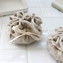 베이지 리본 린넨 의자발싸개4p 층간소음 바닥방음