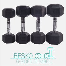 베스코 BESKO 프리미엄 우레탄 PEV 육각 아령 덤벨 1 - 25kg, 1kg 1개, 1개
