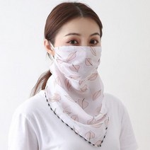 시원한 인쇄 실크 자외선 차단 마스크 차양 및 자외선 차단 마스크 통기성 여름 마스크 여성 소녀용 오염 방지 마스크, L