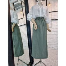 [반다리] 고퀄 핀턱 바스락 뒷트임 일자 롱스커트