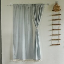 일본식 면과 린넨 펀치 없는 천 칸막이 커튼 한국식 블록 커튼 완성된 홈 도어 커튼 하프 커튼