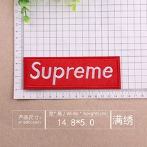 밀리터리와펜 스타일리쉬 클래식 가시 꽃자수 패치로 스티커 SUPREME 옷 유니폼 장식 수리 구멍 막기 4749944816, 만 수놓다 레드 14.8X5