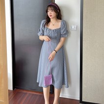 빅사이즈 여성복 240근 뚱뚱한 옷각넥 올오버 체크원피스 k1835