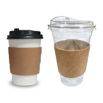 카페앤티 테이크아웃컵 세트(100개) 종이컵세트 아이스컵세트 일회용컵세트, 10온스 종이컵+개폐검정뚜껑+홀더 세트 100개, 100개