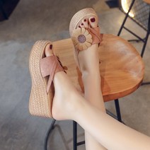 빅 플라워 해바라기 앞굽 4.5cm 뒷굽 7cm 4컬러 225-250 21jl0191 웨지힐 통굽 패션 힐 슬리퍼