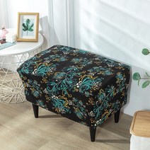 카페소파 1인체어 업소용쇼파 기하학 프린트 윙 체어 스트레치 스판덱스 안락 의자 커버 탄성 릴렉스 미끄, 18 B9 Footstool Cover