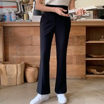 피핀 여성용 자체제작날씬허리 매직패턴밴딩 부츠컷 슬랙스 #79790