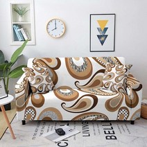소파커버 바로크 엘라스틱 소파 커버 비즈 프린트 스트레치 슬립커버 거실용 1/2/3/4 인용 코너 안락 의자용, [04] Length 235-300cm 1pc, [03] Pattern 3