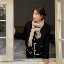 펄린 배색 노카라 부클 누빔 자켓 (2온스) 67811 빅사이즈 여성의류