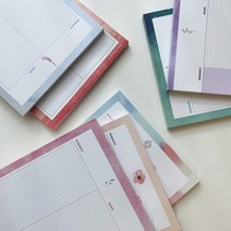 수채화 B5 떡메 모눈 줄 대 떡메모지 공시생 프리미엄 타공 제본 노트패드 설탕샵, 푸른바다