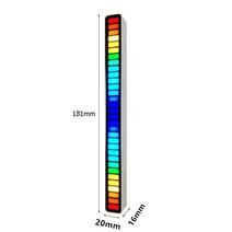 ATION 무드등 자동차 재 램프 차내 RGB 소리제어 리듬 RGB 습음 음향 제어 페스티벌 연주함 등 음악 주파수 스펙트럼 차량탑재 음성주파수 조명 스틱, 블랙-Black