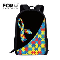 남여공용 forudesigns 자폐증 인식 패턴 schoolbags 배낭 가방 15