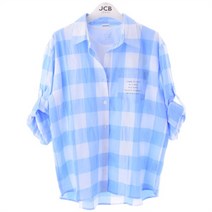 JCB주니어 NC02 오버핏 여름 면 체크셔츠 APK1Q302T