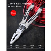 AIRAJ-다기능 범용 대각선 플라이어 무거운 니들 노즈 하드웨어 도구 와이어 커터 전기기사, 05 7 inch wire plier