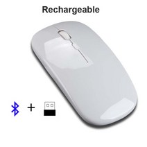 무선 레이저 게이밍 마우스 듀얼 모드 블루투스 5.0 슬림 게임 pc 미니 노트북 usb 컴퓨터 액세서리 데스크탑, 협력사, 듀얼 모드 화이트